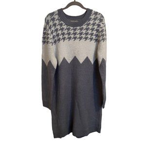 Charlie Paige swester dress Large southwest print blue white midi